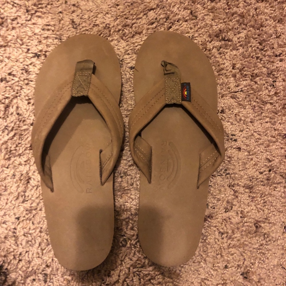 Rainbow flip flops